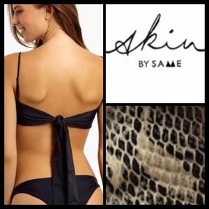 NWOT Skin by SAME Vegan Leather Snakeskin Bandeau Bikini Top